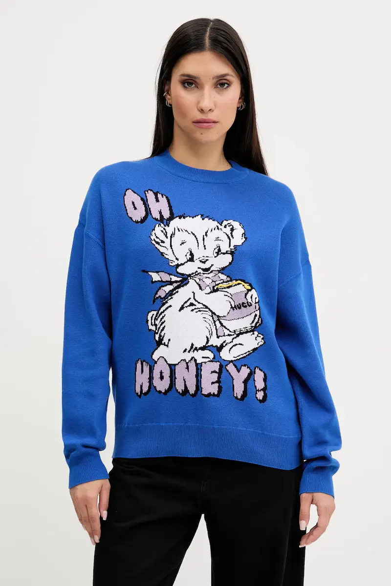 maglione in cotone donna colore blu 50543019