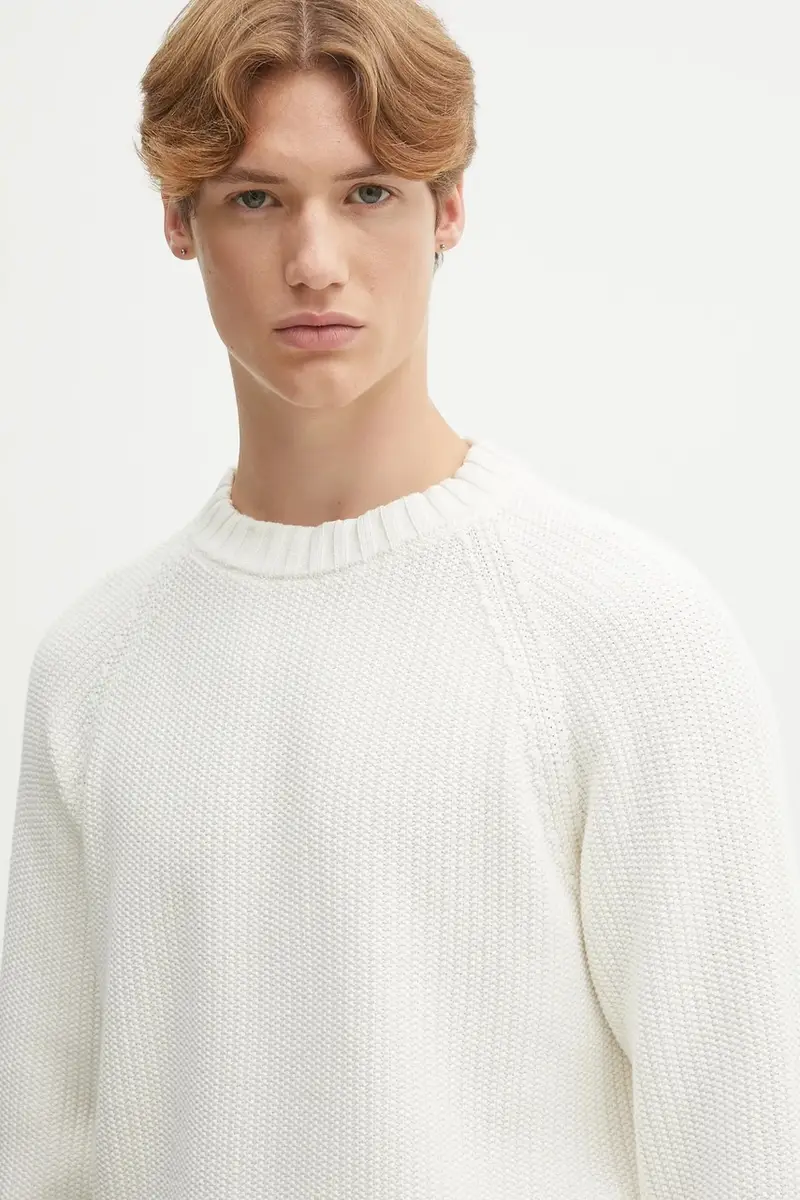 maglione in cotone uomo colore beige 50551398 miniatura 4