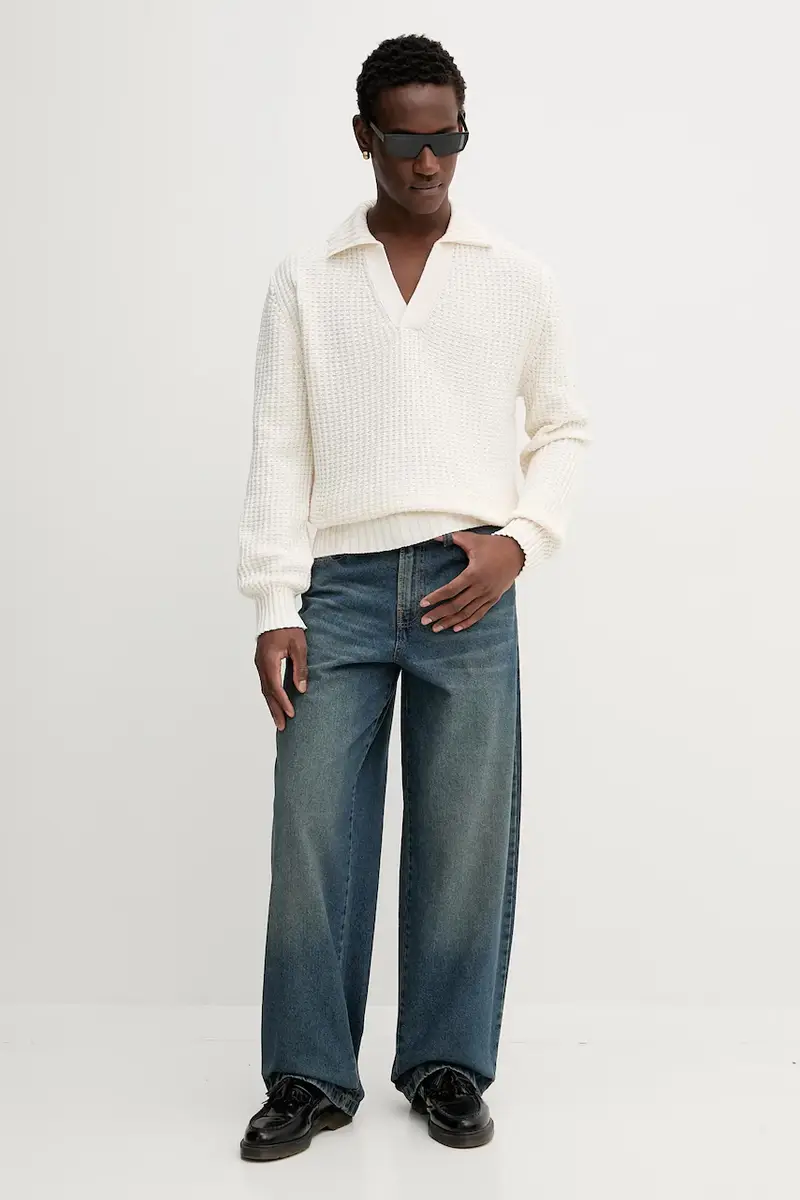 maglione uomo colore beige 50548853 miniatura 2