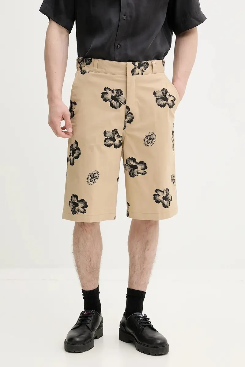 pantaloncini in cotone colore beige 50542159