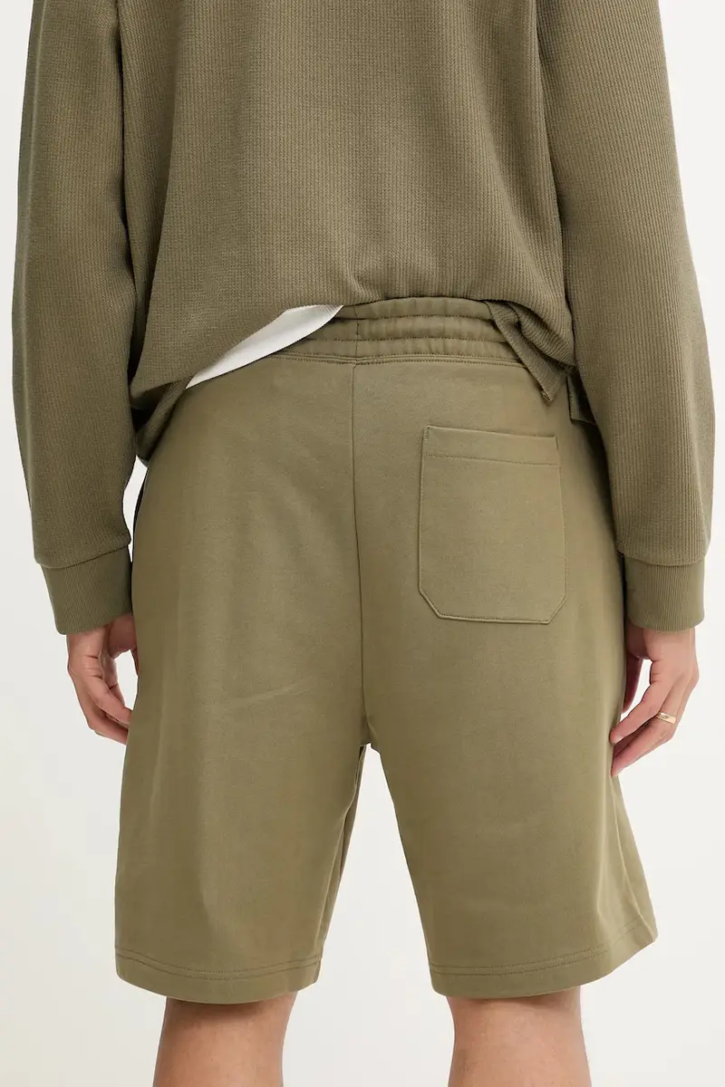 pantaloncini in cotone colore nero 50522364 Verde miniatura 3