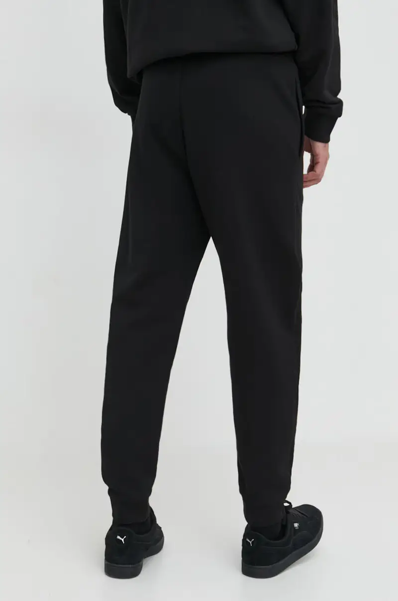 pantaloni da jogging in cotone colore nero miniatura 3