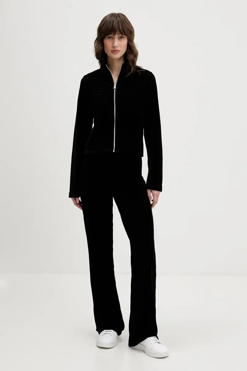 pantaloni da tuta in velluto donna colore nero 50549678 miniatura 2