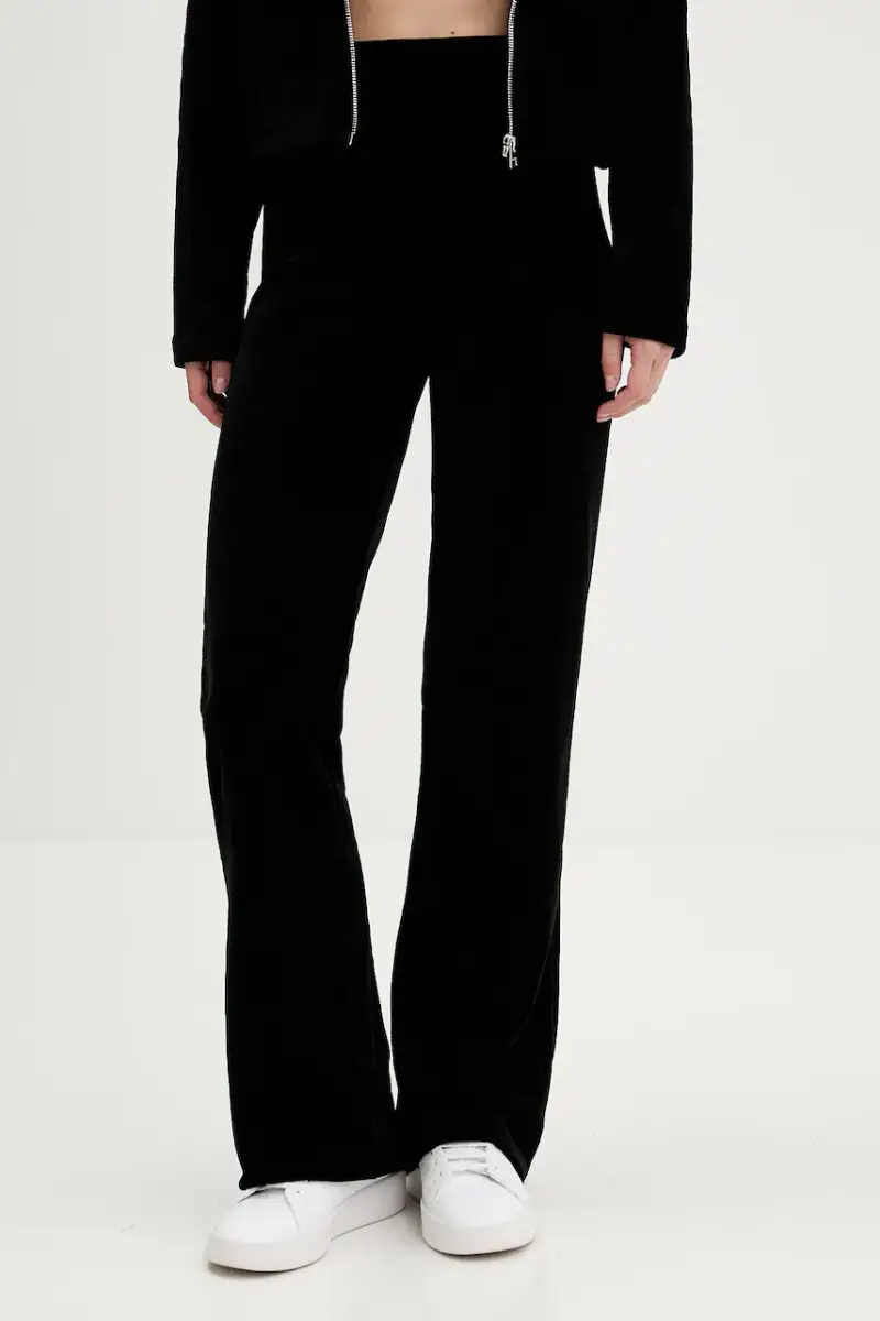 pantaloni da tuta in velluto donna colore nero 50549678