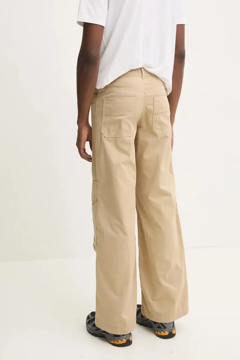 pantaloni in cotone colore beige 50530833 miniatura 3