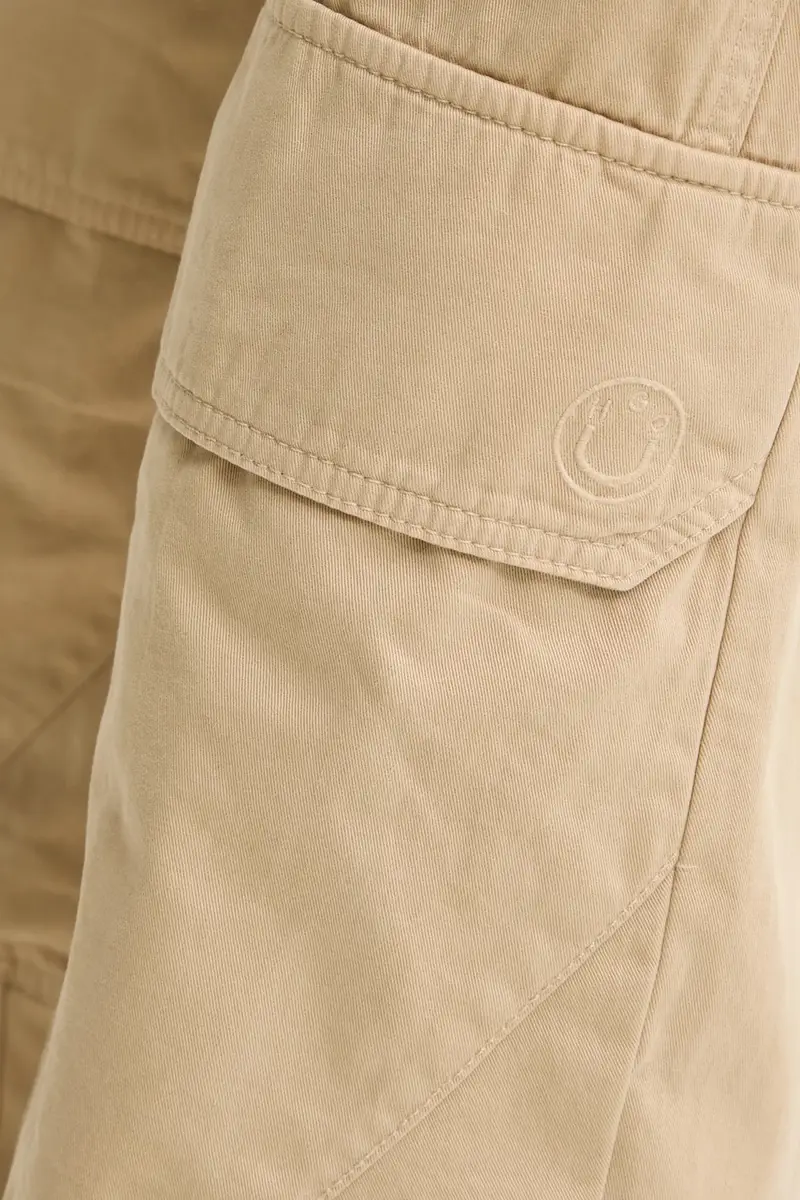 pantaloni in cotone colore beige 50530833 miniatura 4