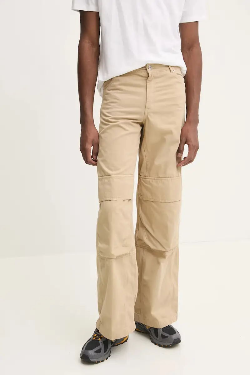 pantaloni in cotone colore beige 50530833