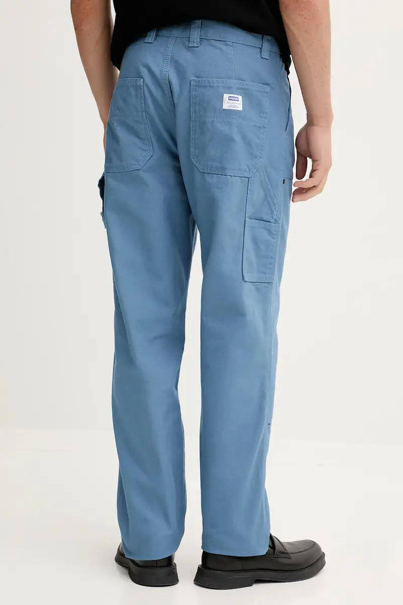 pantaloni in cotone uomo colore blu 50546746 miniatura 3