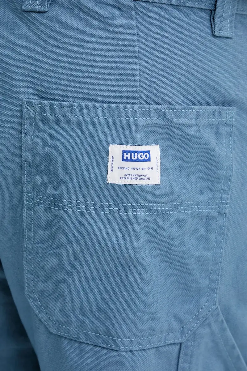 pantaloni in cotone uomo colore blu 50546746 miniatura 4