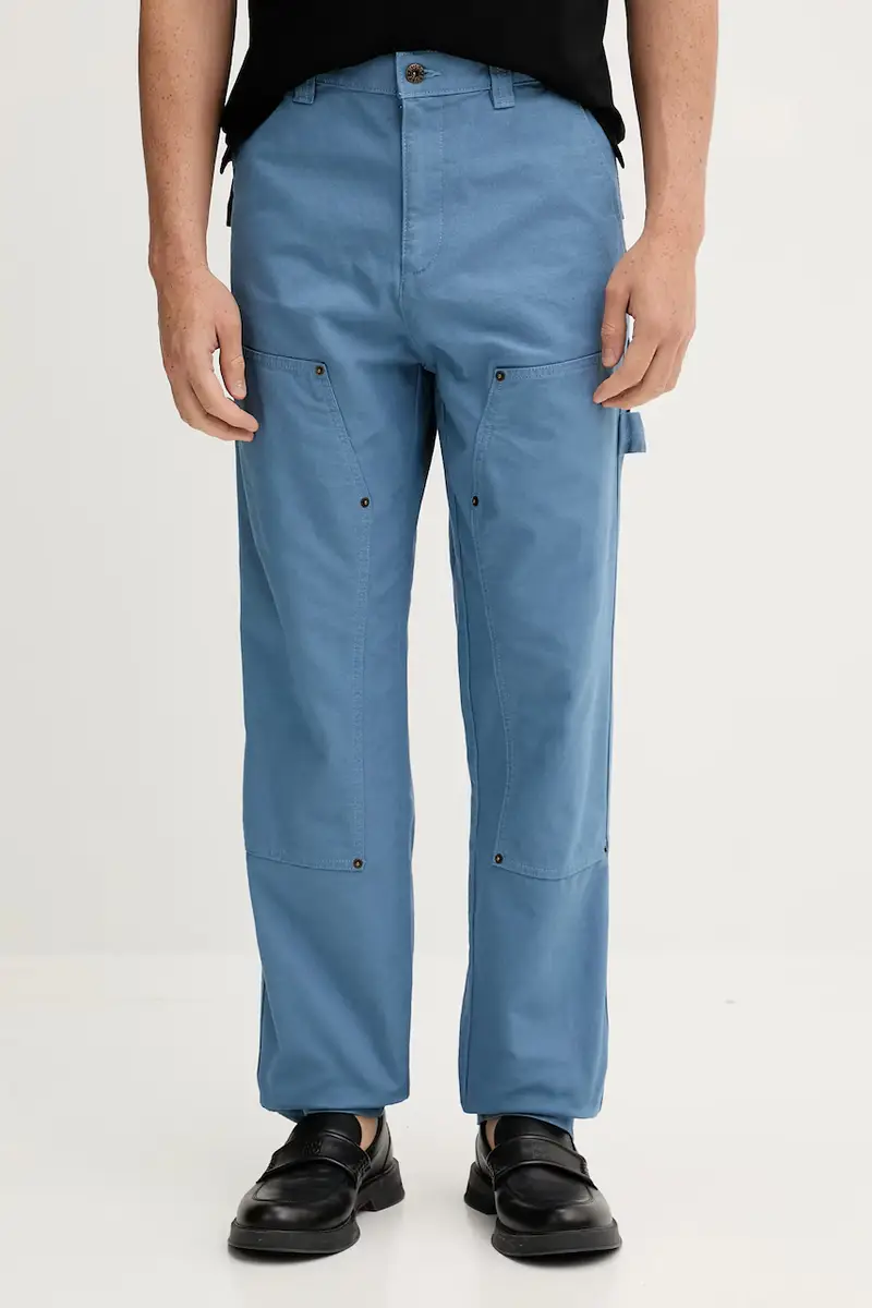 pantaloni in cotone uomo colore blu 50546746