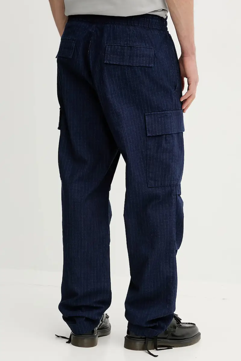 pantaloni in cotone uomo colore blu navy 50552121 miniatura 3