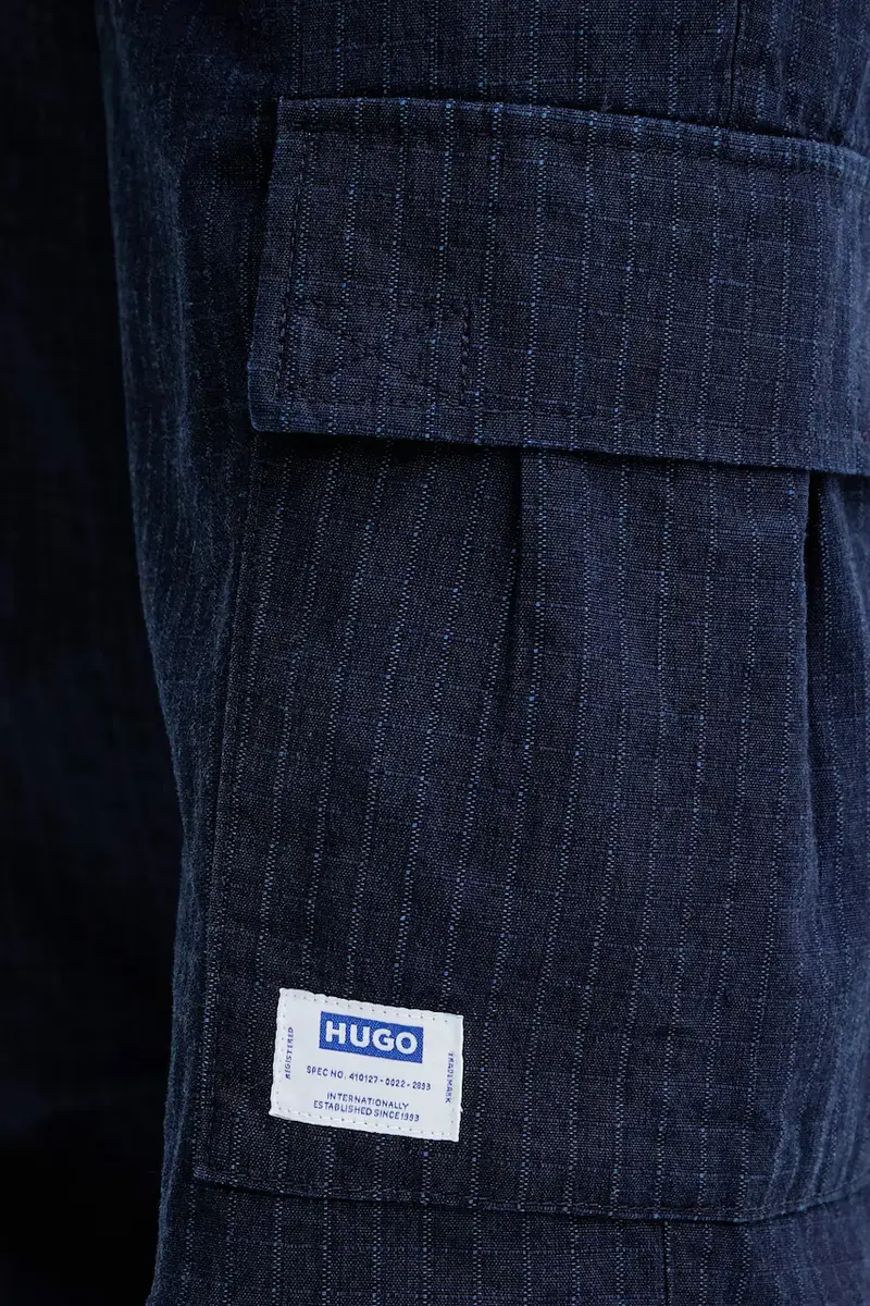 pantaloni in cotone uomo colore blu navy 50552121 miniatura 4