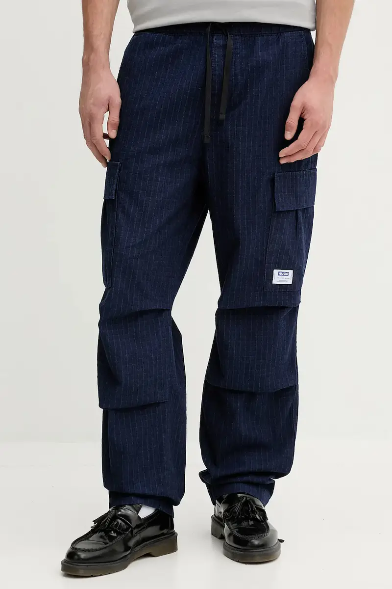pantaloni in cotone uomo colore blu navy 50552121