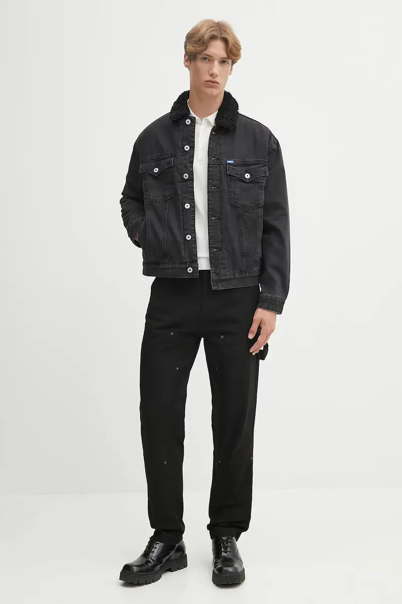 pantaloni in cotone uomo colore nero 50546746 miniatura 2