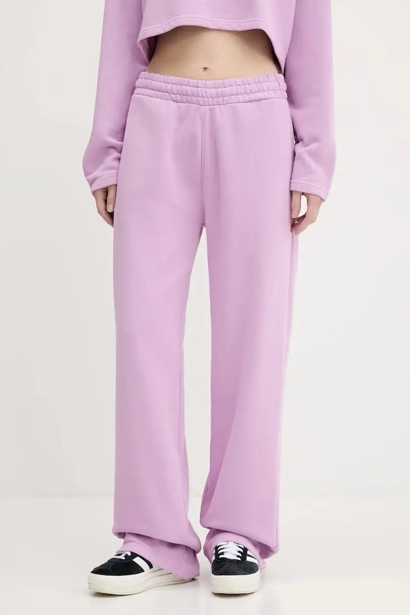 pantaloni tuta di cotone donna colore violetto 50545019