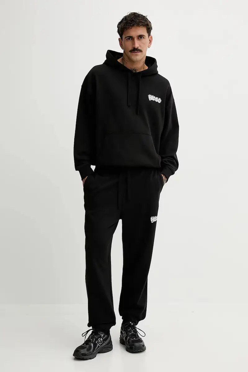 pantaloni tuta di cotone uomo colore nero 50549779 miniatura 2