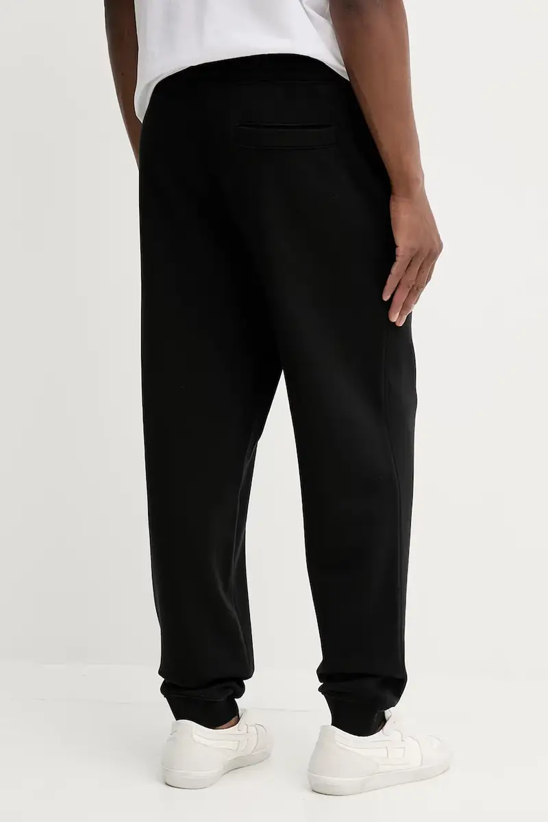 pantaloni tuta di cotone uomo colore nero con applicazione 50549149 miniatura 3