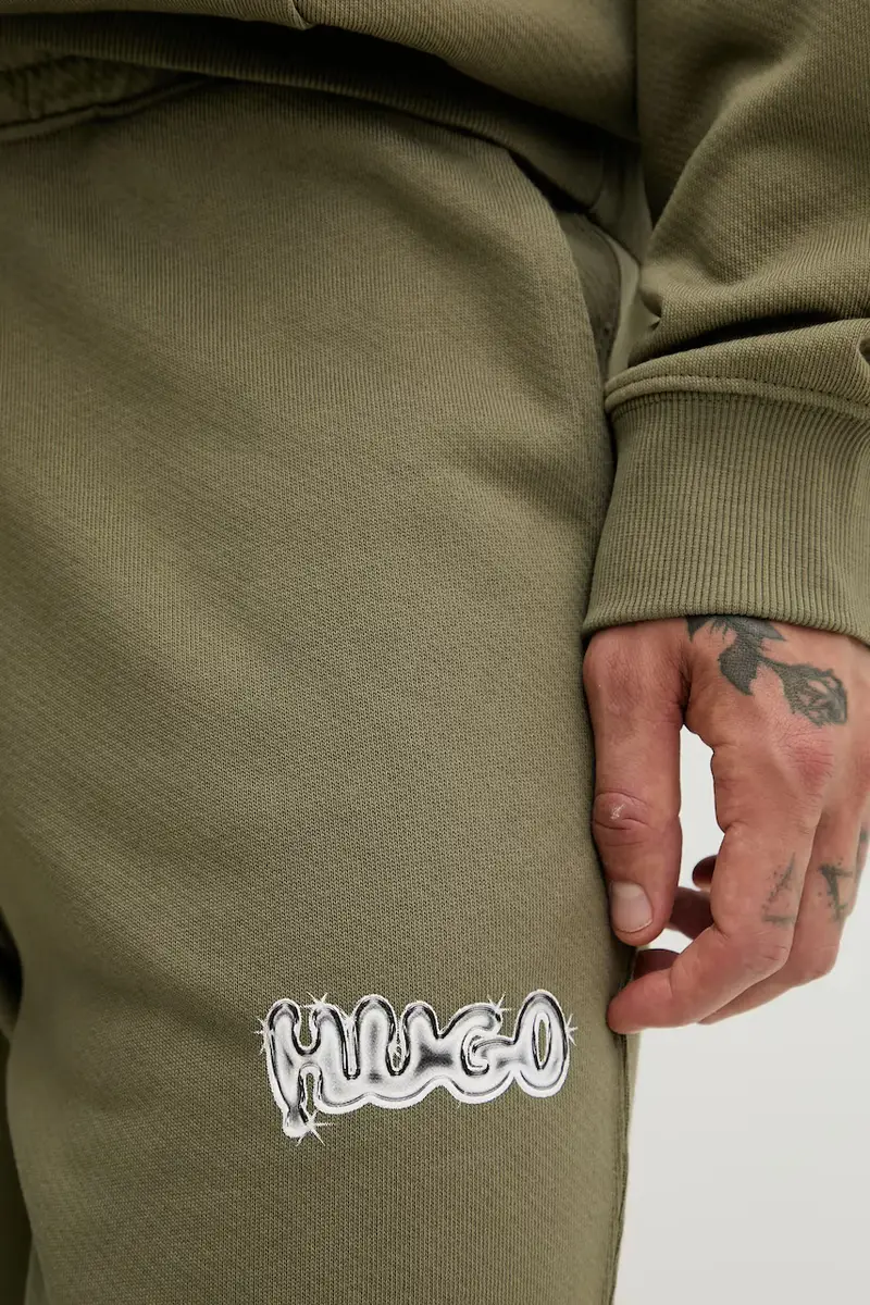 pantaloni tuta di cotone uomo colore verde 50549779 miniatura 4