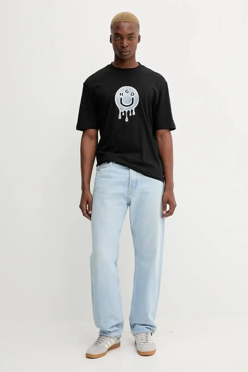 HUGO Blue T-shirt Uomo Nero 3647073 miniatura 2