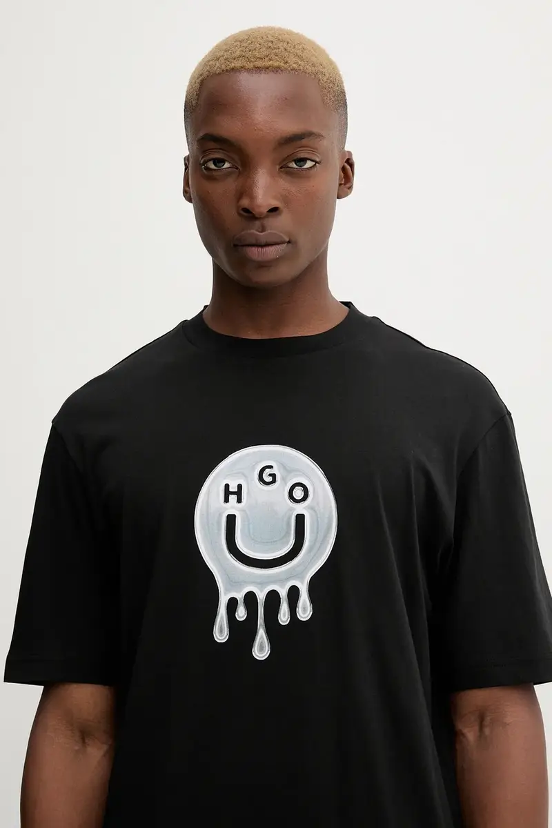 HUGO Blue T-shirt Uomo Nero 3647073 miniatura 4
