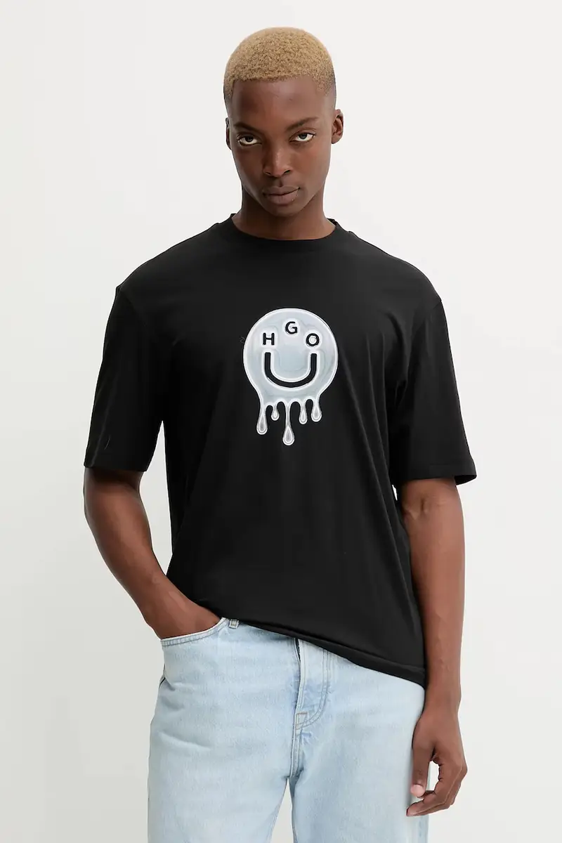 HUGO Blue T-shirt Uomo Nero 3647073