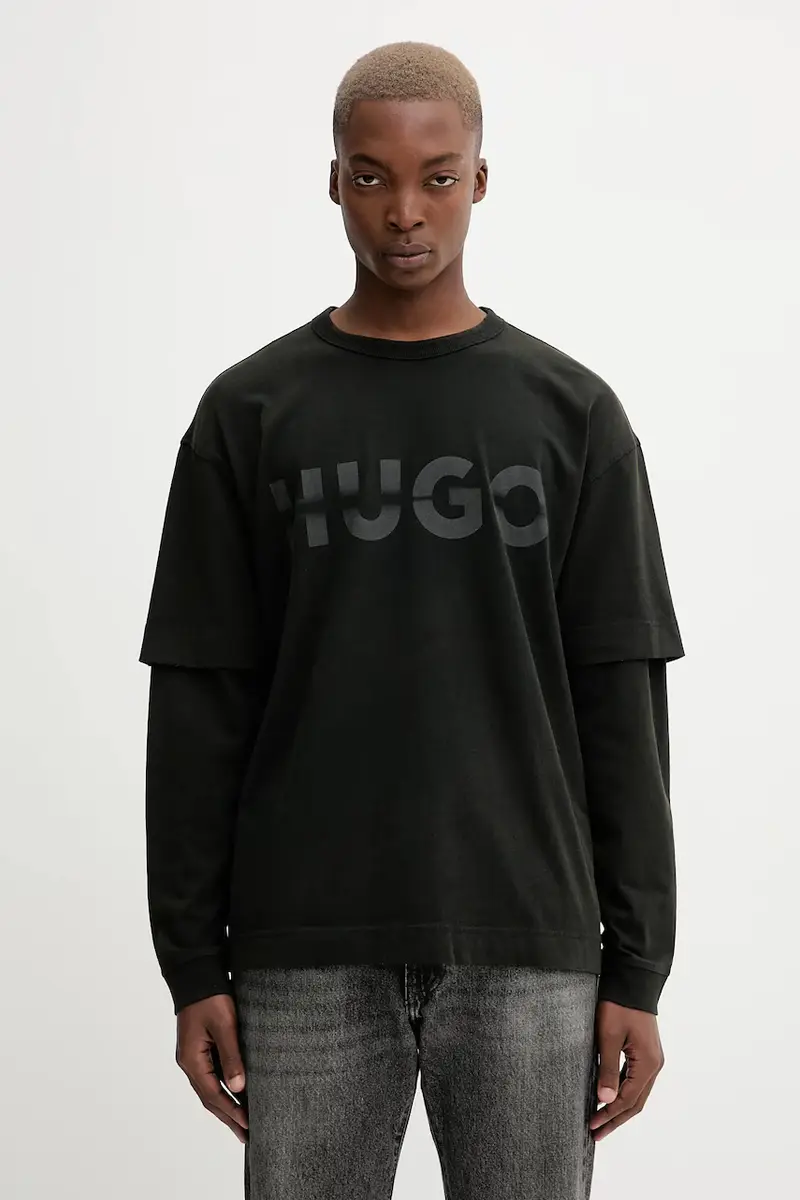 top a maniche lunghe in cotone colore nero 50546541