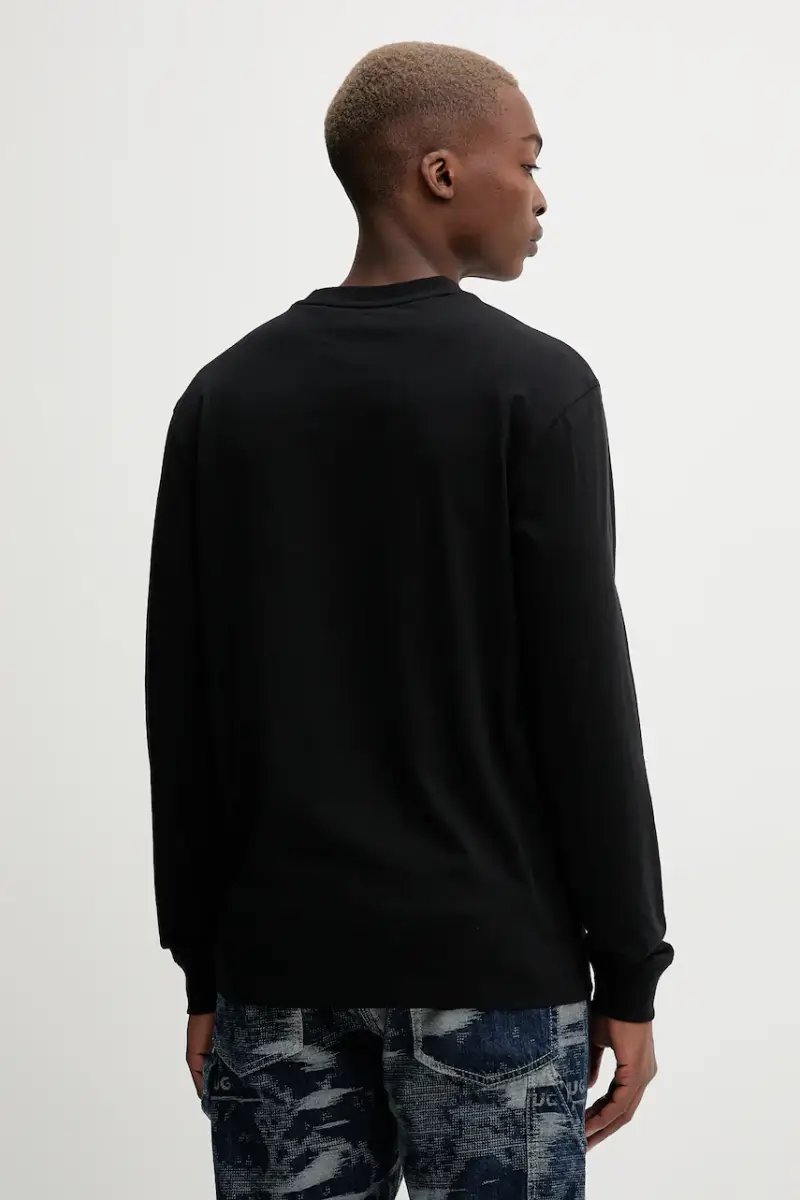 top a maniche lunghe in cotone colore nero 50549135 miniatura 3