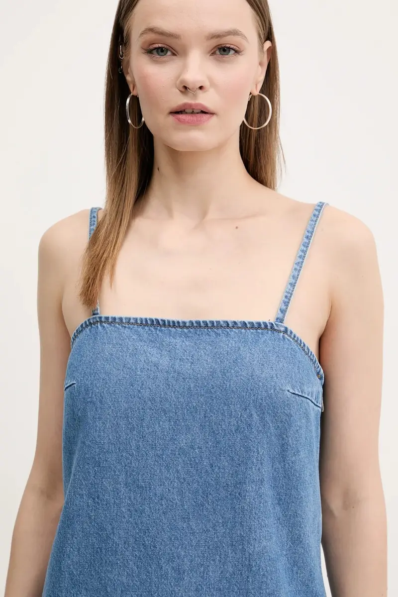 vestito in cotone colore blu 50540560 miniatura 4