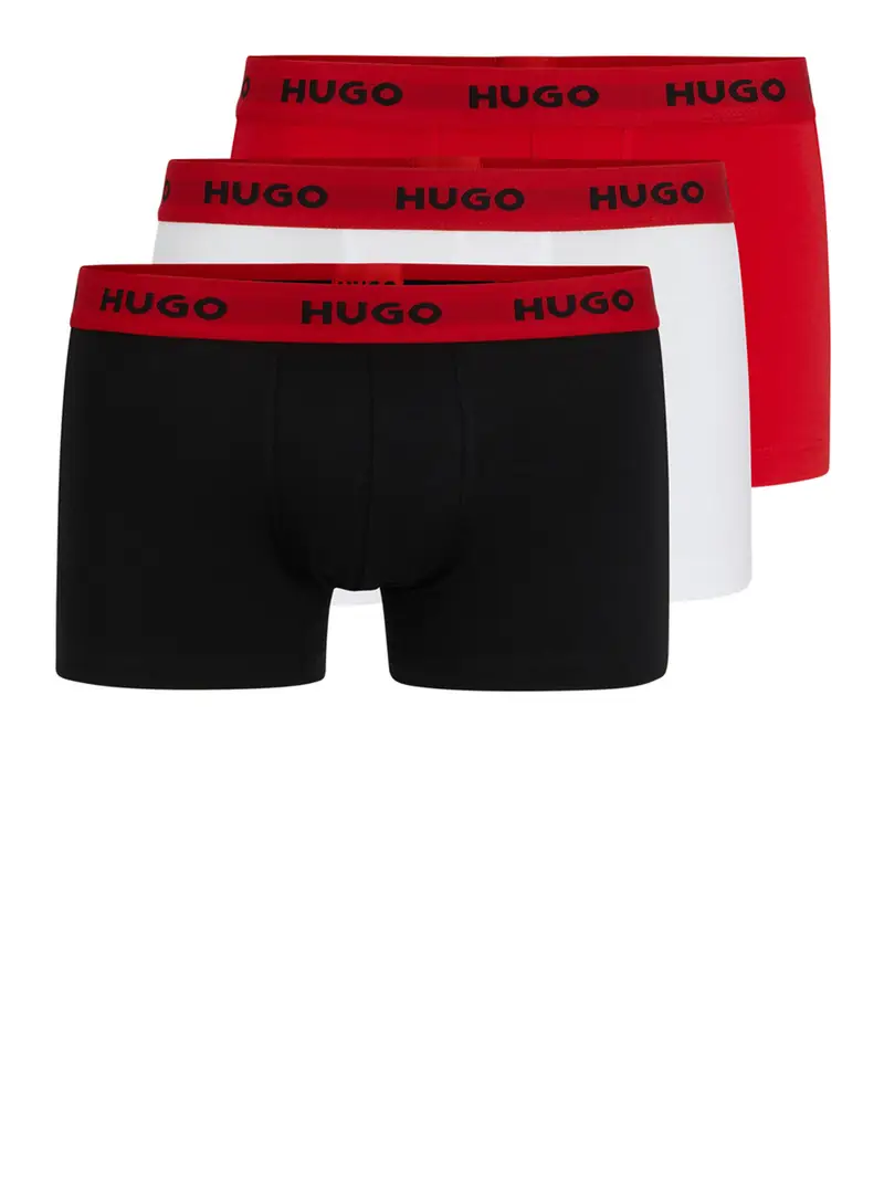 boxer hugo boss triplet pack da uomo - rosso bianco nero Multicolore