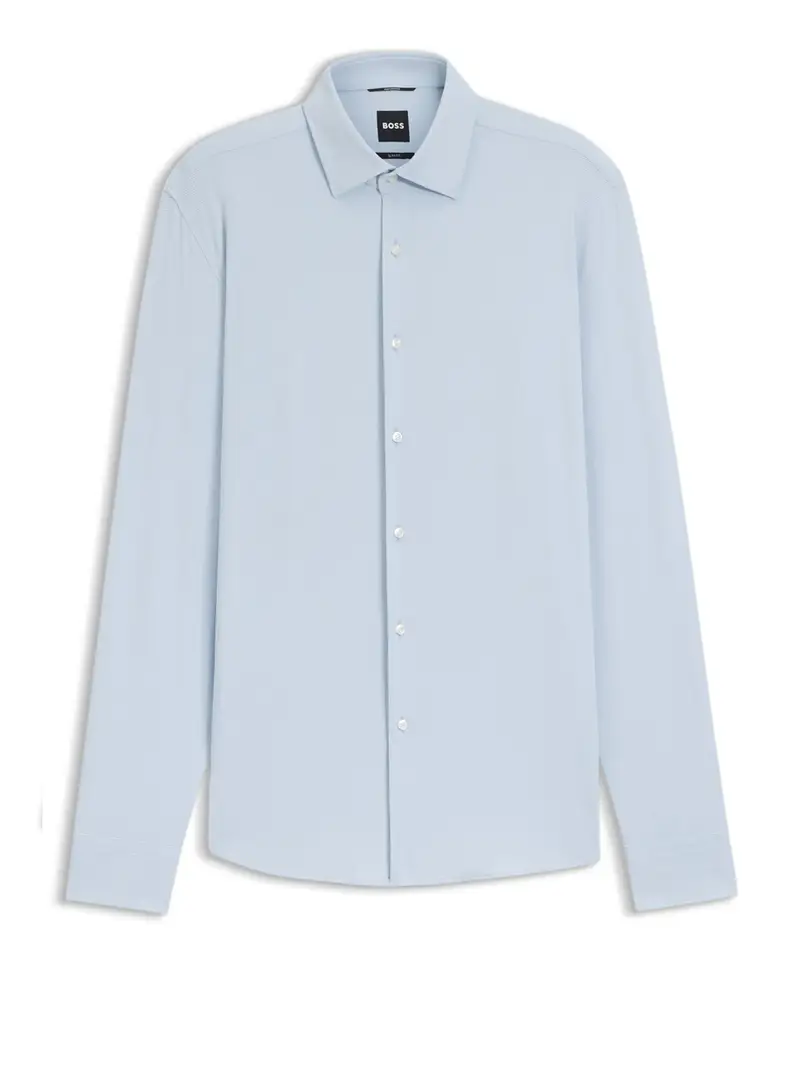 camicia classica hugo boss hank da uomo - celeste