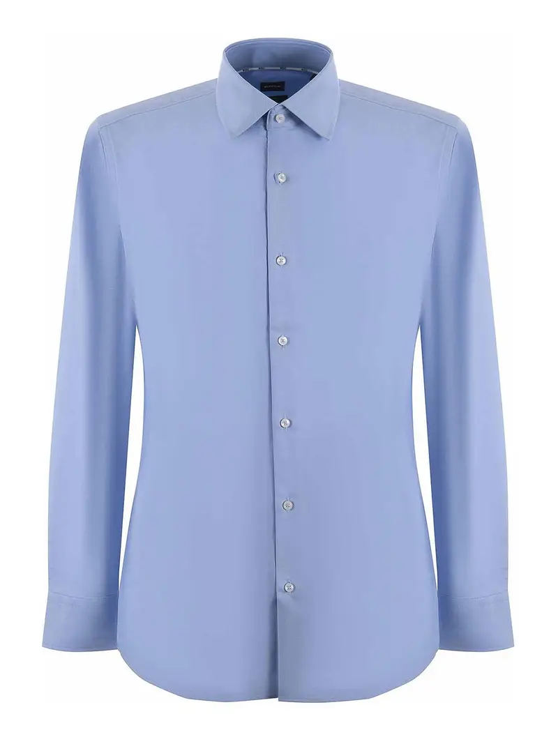 Camicia in cotone allungato Azzurro