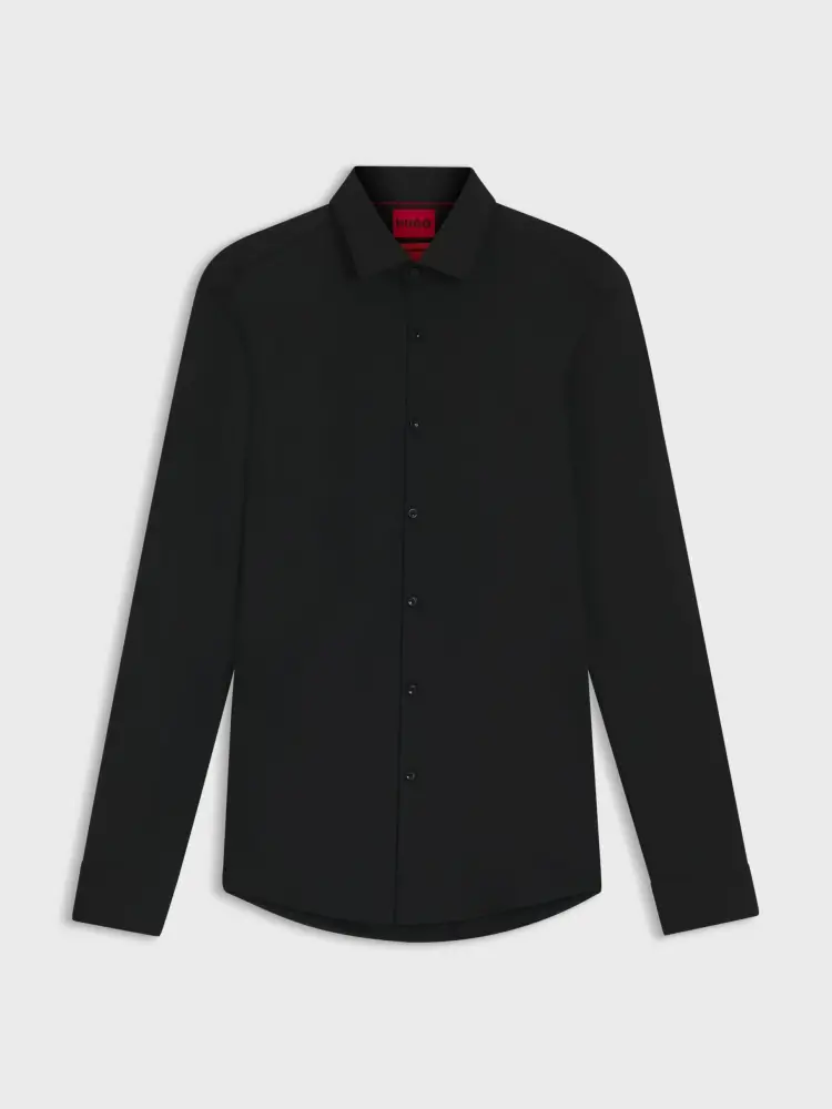camicia nera slim fit