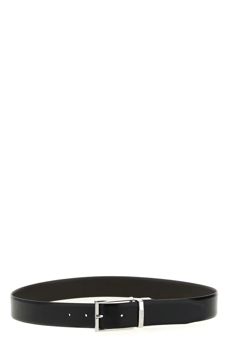 Hugo Boss Cintura Reversibile in Pelle Liscia e Martellata