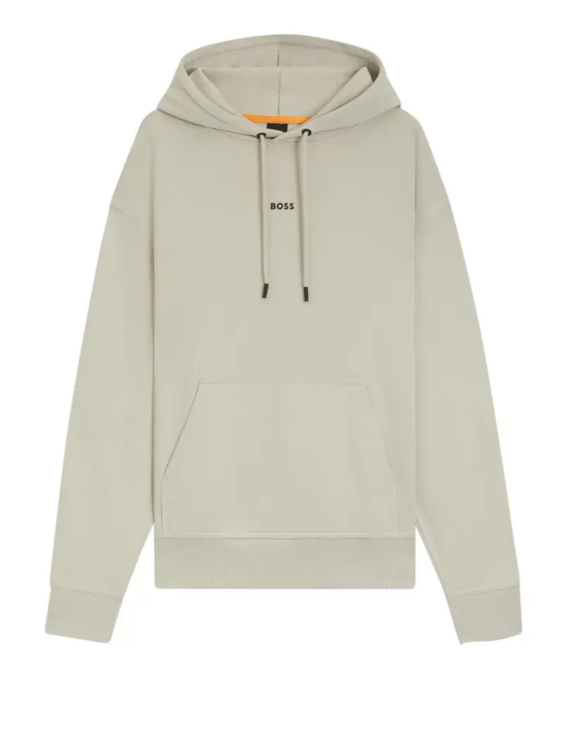 felpa cappuccio hugo boss wesmallhood da uomo - beige