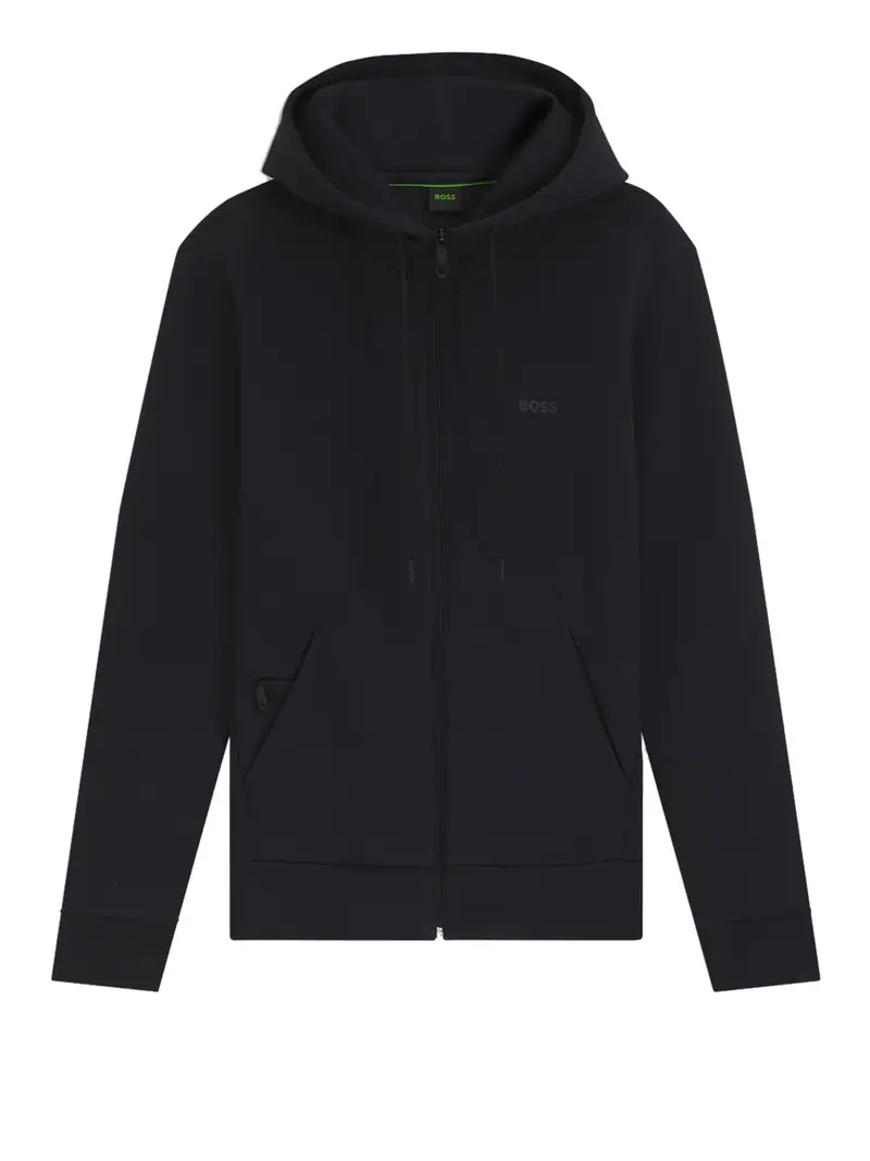 felpa zip hugo boss saggy da uomo - blu