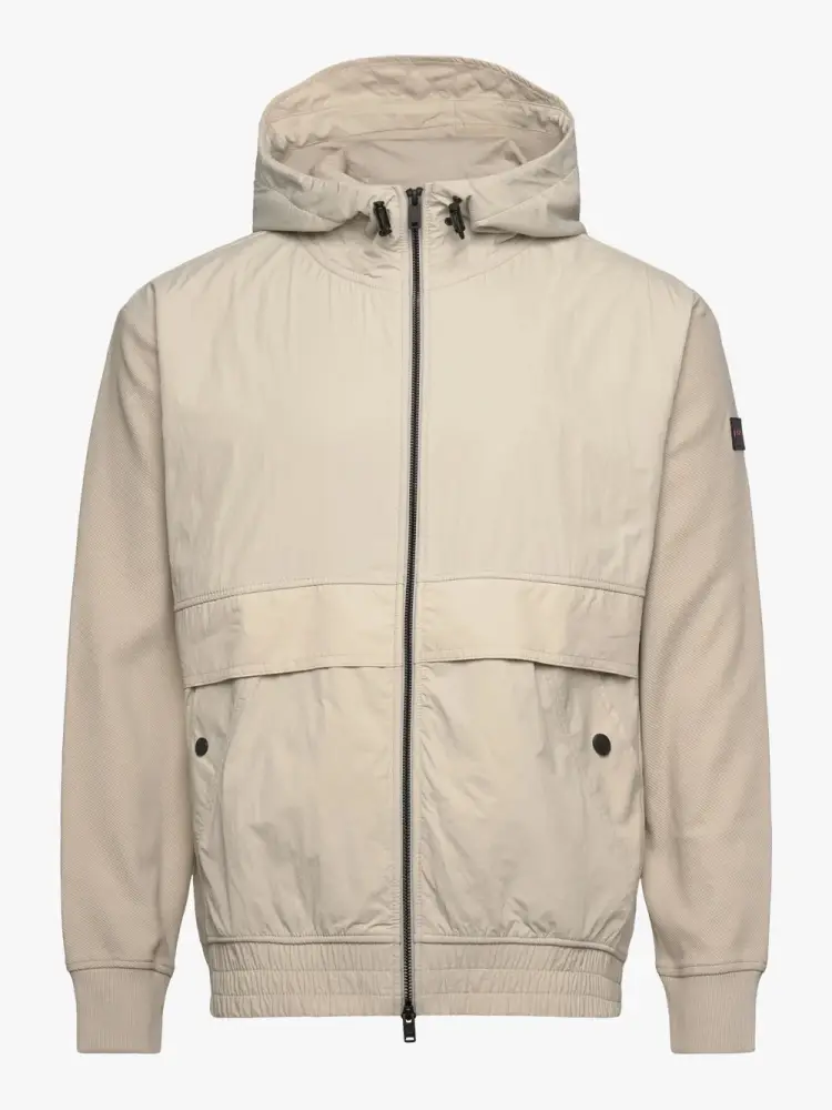 giubbotto felpa in nylon e cotone panna