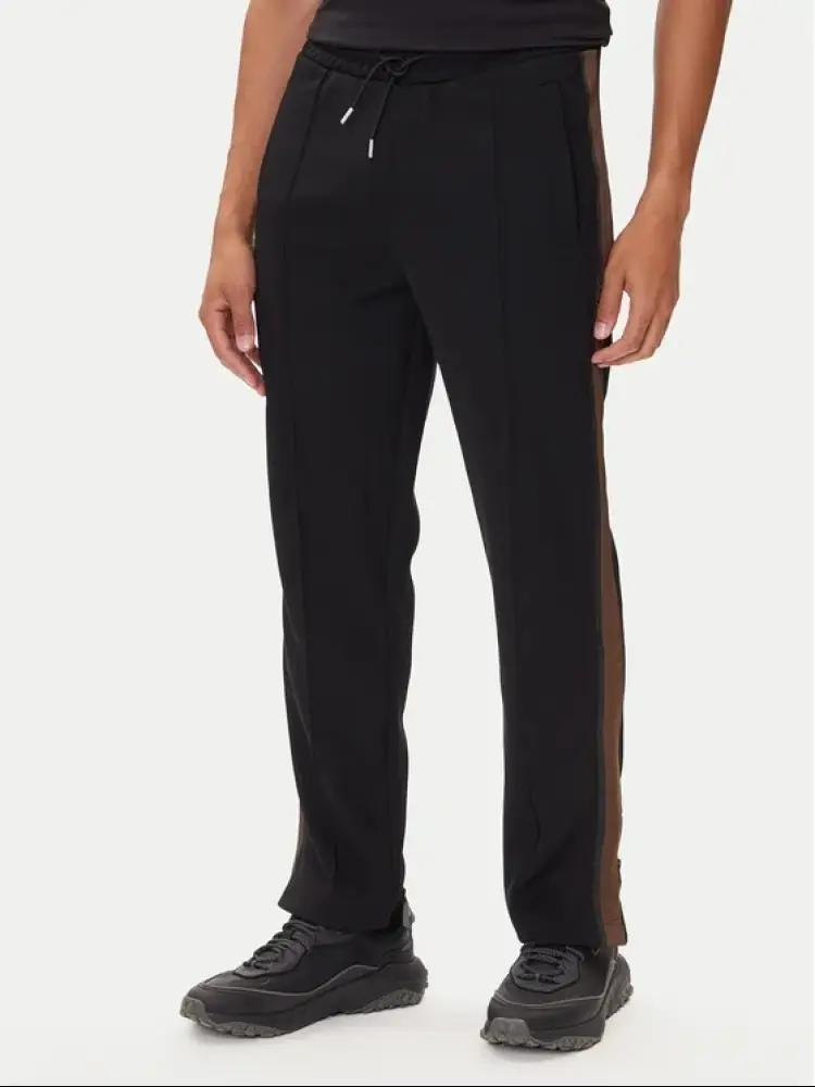 panatalone in jersey nero con banda logo laterale