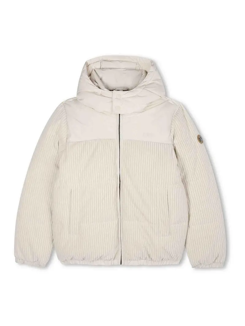 Piumino A Righe Beige