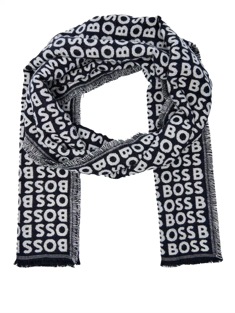 sciarpa hugo boss tadic 40 da uomo - blu
