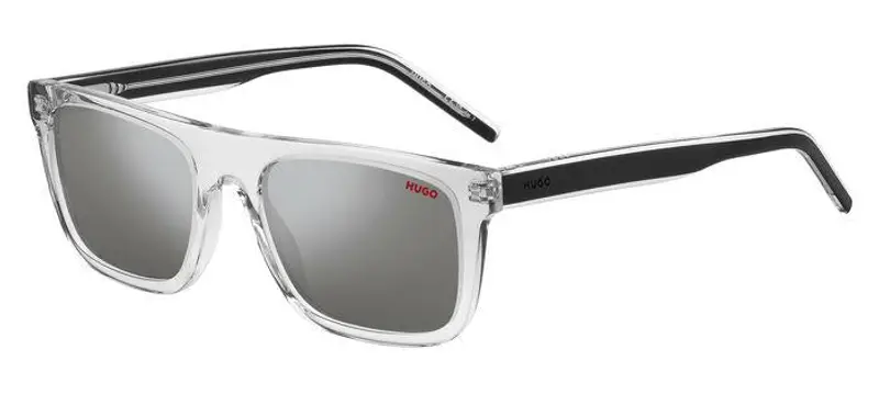 Hugo Boss Unisex HG 1297/S MNG/T4 Occhiali da sole Bio-acetato Cristallo Argento Squadrata  Specchiato