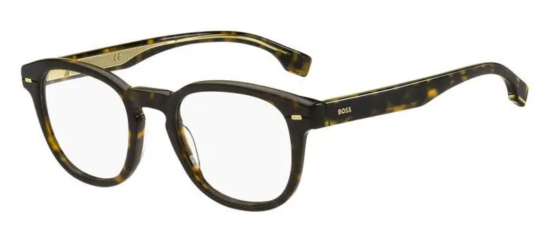 Hugo Boss Uomo BOSS 1384 086 Montature da vista Acetato Havana Squadrata
