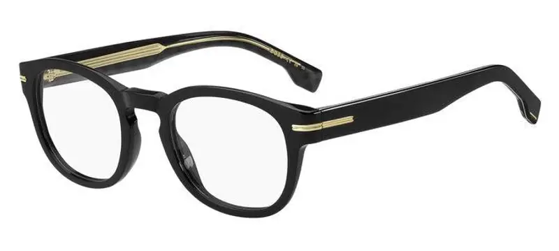 Hugo Boss Uomo BOSS 1504 INA Montature da vista Bio-acetato Nero Rotonda