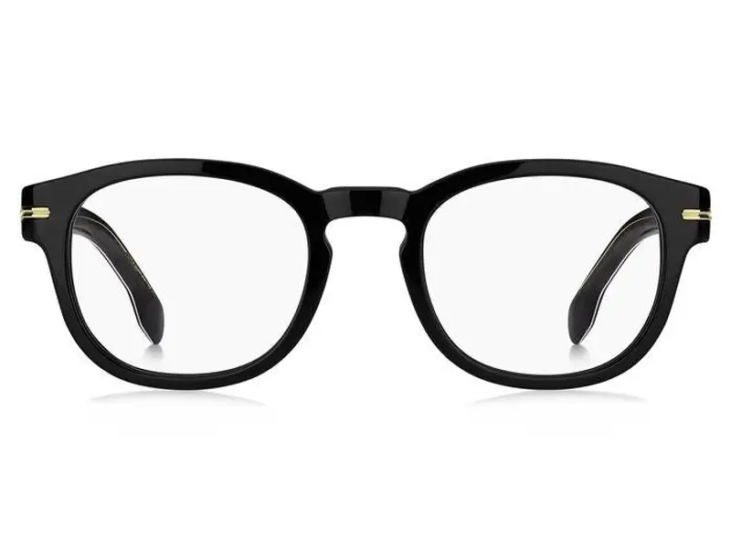 Hugo Boss Uomo BOSS 1504 INA Montature da vista Bio-acetato Nero Rotonda miniatura 2