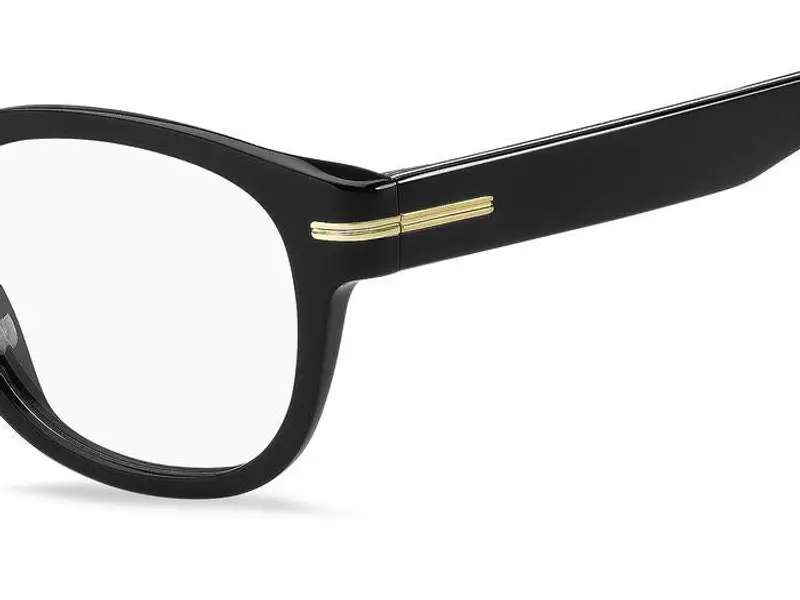 Hugo Boss Uomo BOSS 1504 INA Montature da vista Bio-acetato Nero Rotonda miniatura 3