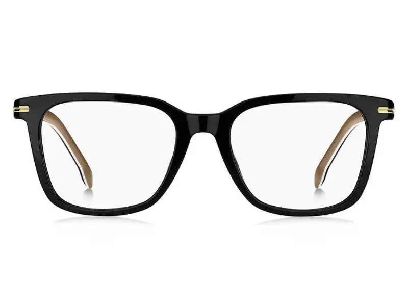 Hugo Boss Uomo BOSS 1541/F 0WM Montature da vista Bio-acetato Nero / Beige Squadrata miniatura 2