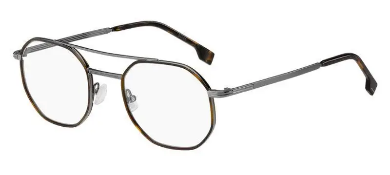 Hugo Boss Uomo BOSS 1632 EKP Montature da vista Acciaio Havana Canna di Fucile Geometrica