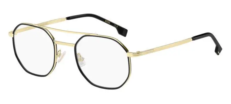 Hugo Boss Uomo BOSS 1632 RHL Montature da vista Acciaio Oro / Nero Geometrica