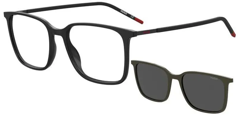 Hugo Boss Uomo HG 1270/CS 807/IR Montature da vista Iniettato Nero Grigio Squadrata  Clip-on