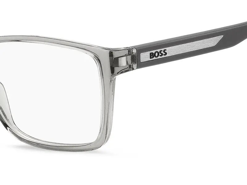 Uomo Hugo Boss BOSS 1909 KB7 Montature da vista Eco-poliammide Grigio Squadrata Normale miniatura 3