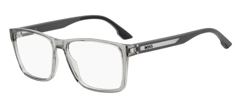Uomo Hugo Boss BOSS 1909 KB7 Montature da vista Eco-poliammide Grigio Squadrata Normale